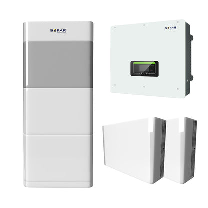 Inselfähige SofarSolar PV Anlagen I HYD 10-20KTL 10 bis 20 kW I BTS Batterien 10,24 bis 20,48 kWh
