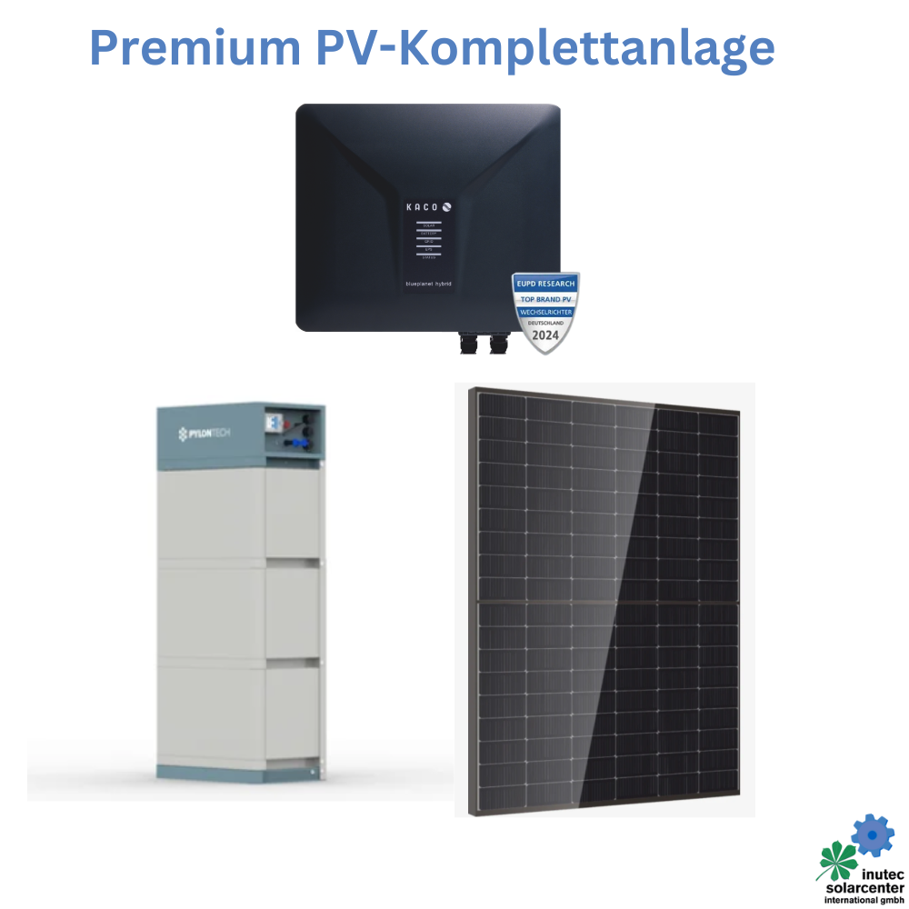 DE Premium-PV-Komplettanlagen 8 | 10 | 12 kW mit Kaco Hybrid | Heckert | Pylontech | Energiemanagement & mehr
