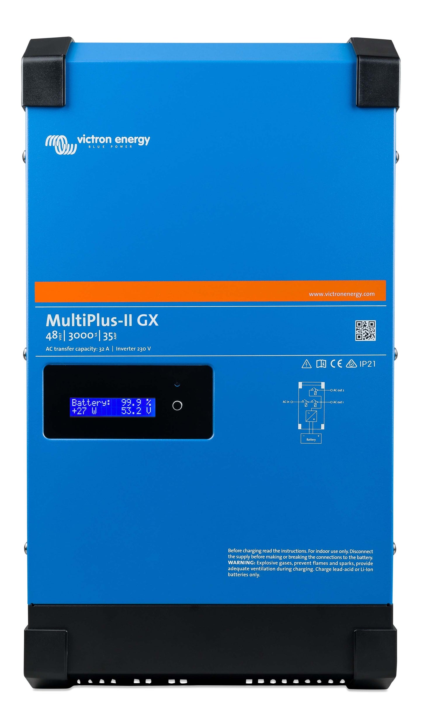 Victron Energy MultiPlus-II GX 24V/48V 3000 VA bis 5000 VA I 230 V I Batteriewechselrichter I inkl. GX-Steuergerät